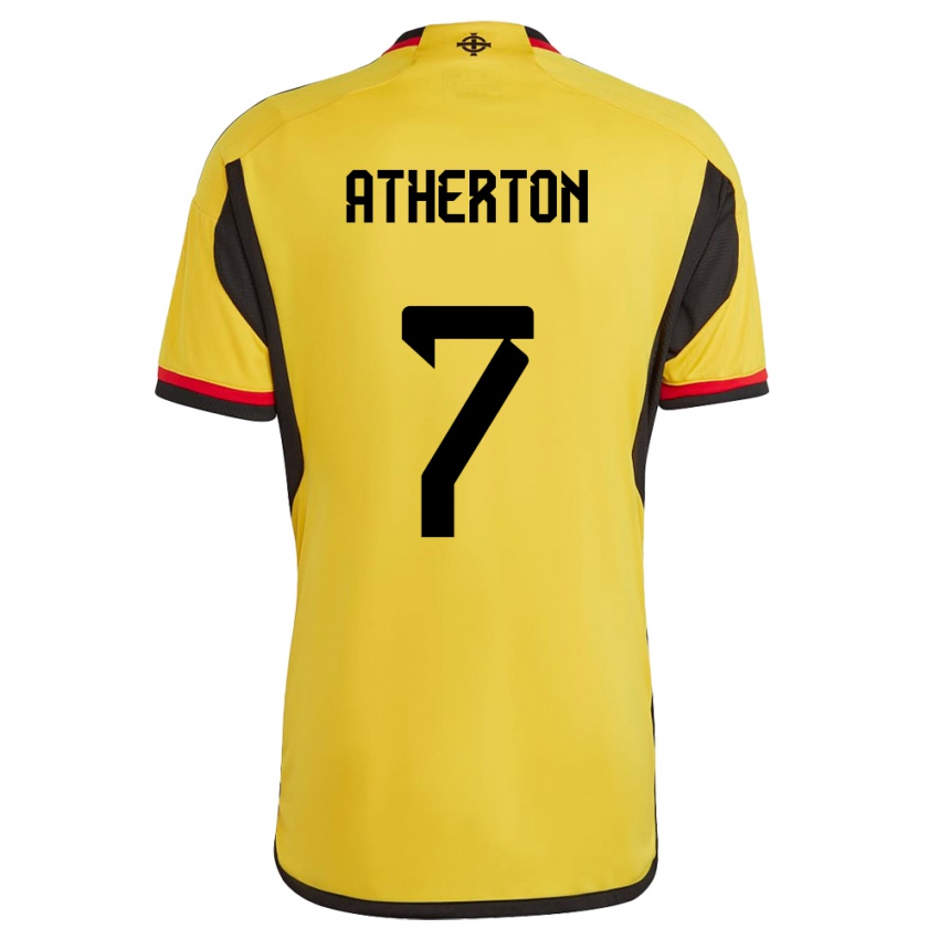 Gyermek Észak-Írország Chris Atherton #7 Fehér Idegenbeli Jersey 24-26 Mez Póló Ing