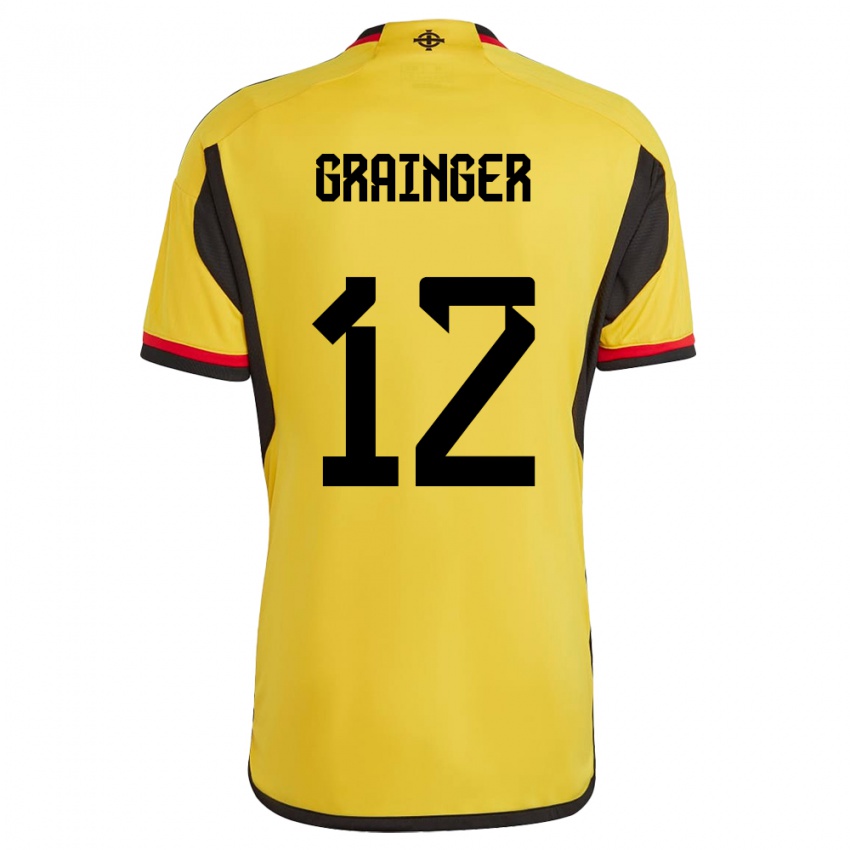 Gyermek Észak-Írország Owen Grainger #12 Fehér Idegenbeli Jersey 24-26 Mez Póló Ing