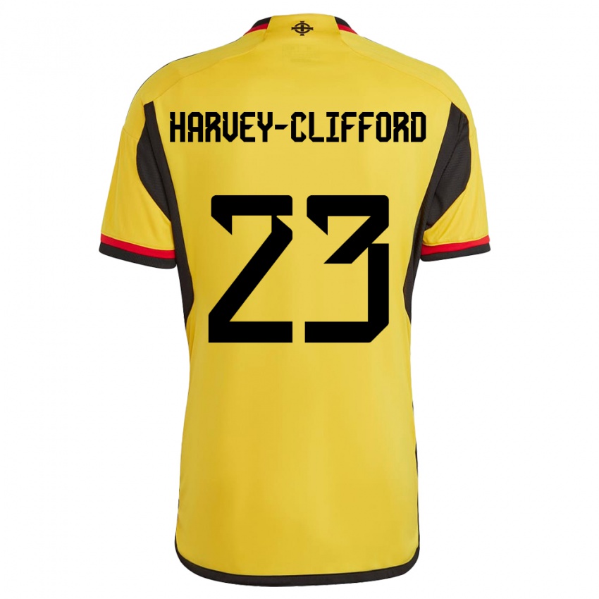 Gyermek Észak-Írország Maddy Harvey-Clifford #23 Fehér Idegenbeli Jersey 24-26 Mez Póló Ing