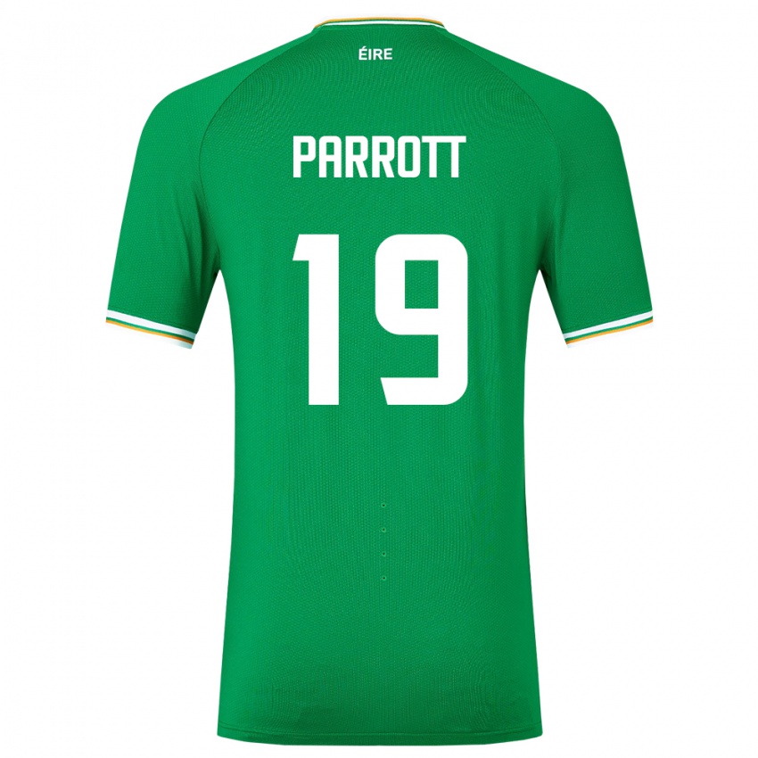 Férfi Ír-Sziget Troy Parrott #19 Zöld Hazai Jersey 24-26 Mez Póló Ing