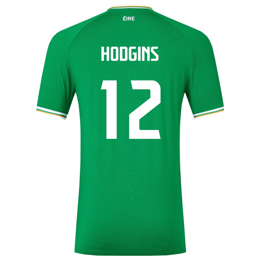 Férfi Ír-Sziget Gavin Hodgins #12 Zöld Hazai Jersey 24-26 Mez Póló Ing