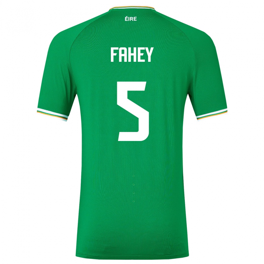 Férfi Ír-Sziget Niamh Fahey #5 Zöld Hazai Jersey 24-26 Mez Póló Ing