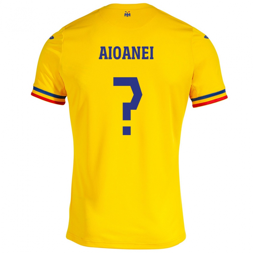 Férfi Románia Mario Aioanei #0 Sárga Hazai Jersey 24-26 Mez Póló Ing