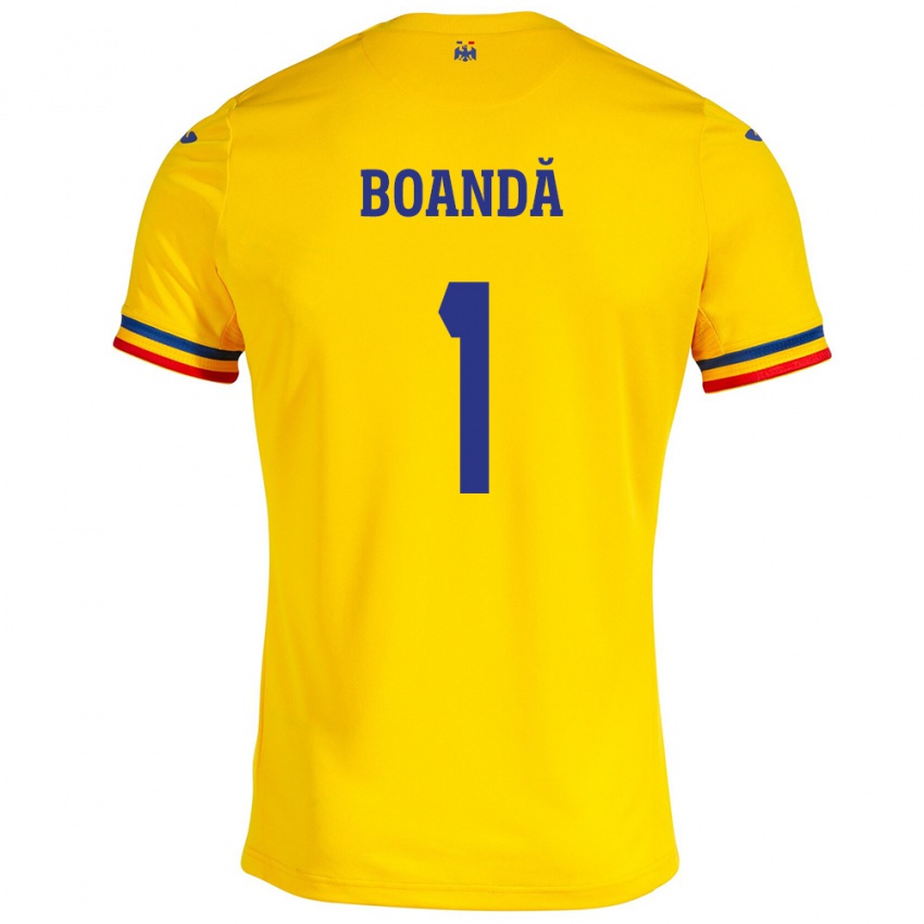 Férfi Románia Lavinia Boandă #1 Sárga Hazai Jersey 24-26 Mez Póló Ing