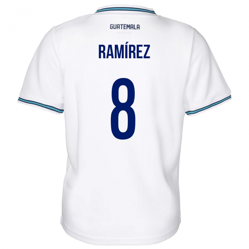 Férfi Guatemala Dennis Ramírez #8 Fehér Hazai Jersey 24-26 Mez Póló Ing