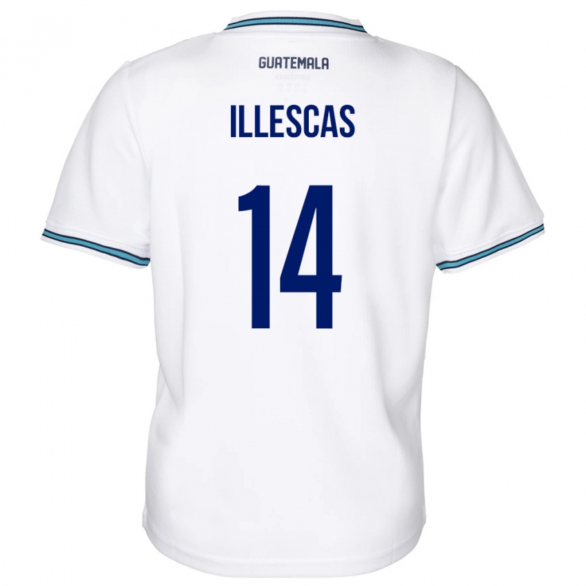 Férfi Guatemala Kevin Illescas #14 Fehér Hazai Jersey 24-26 Mez Póló Ing