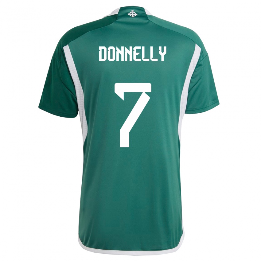 Férfi Észak-Írország Caolan Donnelly #7 Zöld Hazai Jersey 24-26 Mez Póló Ing