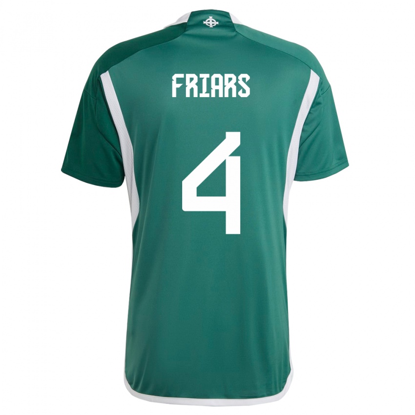 Férfi Észak-Írország Alfie Friars #4 Zöld Hazai Jersey 24-26 Mez Póló Ing