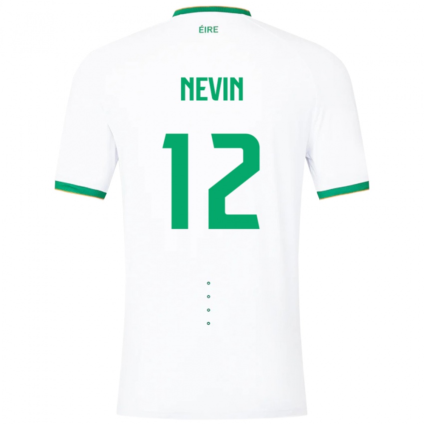 Férfi Ír-Sziget Harry Nevin #12 Fehér Idegenbeli Jersey 24-26 Mez Póló Ing