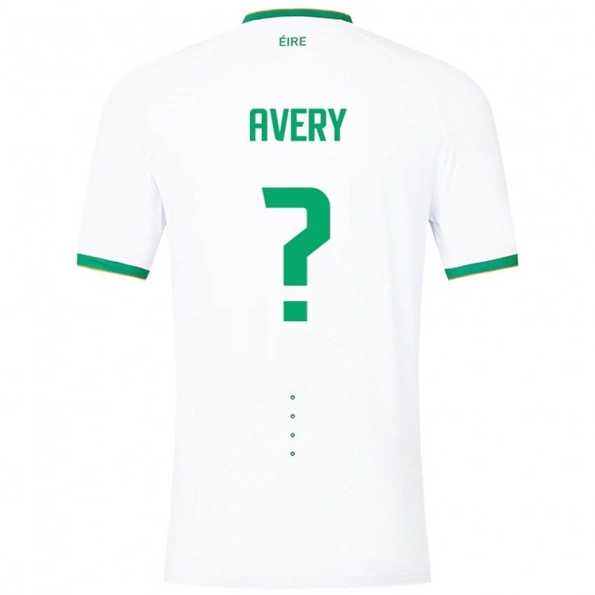 Férfi Ír-Sziget Theo Avery #0 Fehér Idegenbeli Jersey 24-26 Mez Póló Ing