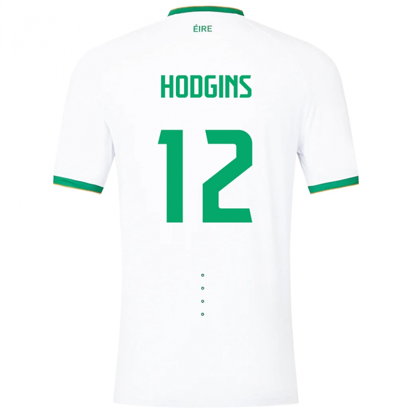 Férfi Ír-Sziget Gavin Hodgins #12 Fehér Idegenbeli Jersey 24-26 Mez Póló Ing