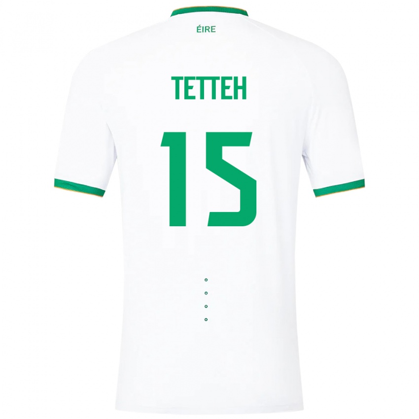 Férfi Ír-Sziget Gideon Tetteh #15 Fehér Idegenbeli Jersey 24-26 Mez Póló Ing