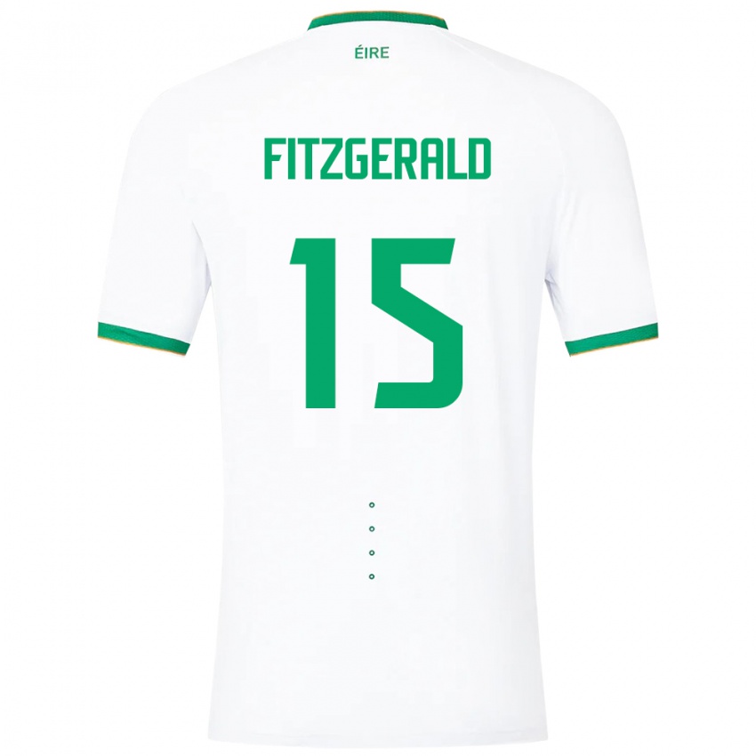 Férfi Ír-Sziget Kyle Fitzgerald #15 Fehér Idegenbeli Jersey 24-26 Mez Póló Ing