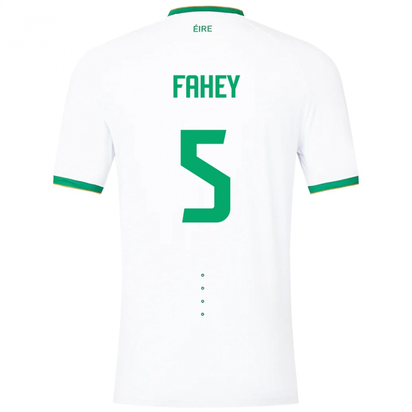 Férfi Ír-Sziget Niamh Fahey #5 Fehér Idegenbeli Jersey 24-26 Mez Póló Ing