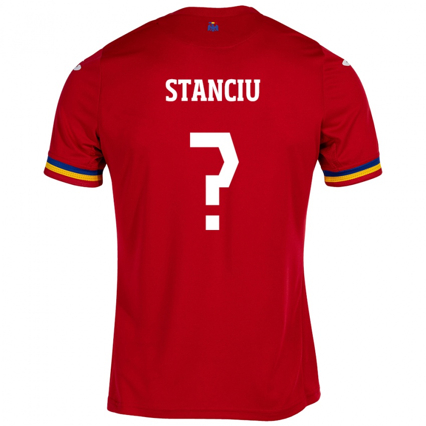 Férfi Románia Raul Stanciu #0 Piros Idegenbeli Jersey 24-26 Mez Póló Ing