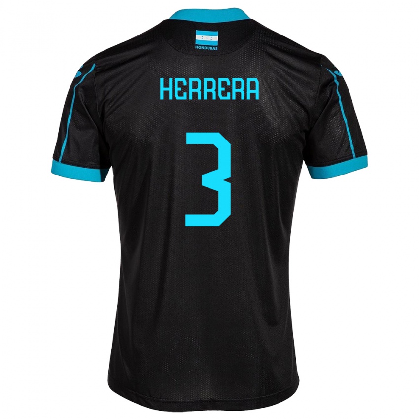 Férfi Honduras David Herrera #3 Fekete Idegenbeli Jersey 24-26 Mez Póló Ing