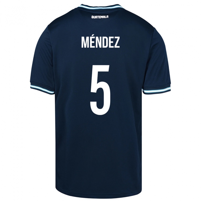 Férfi Guatemala Diego Méndez #5 Kék Idegenbeli Jersey 24-26 Mez Póló Ing