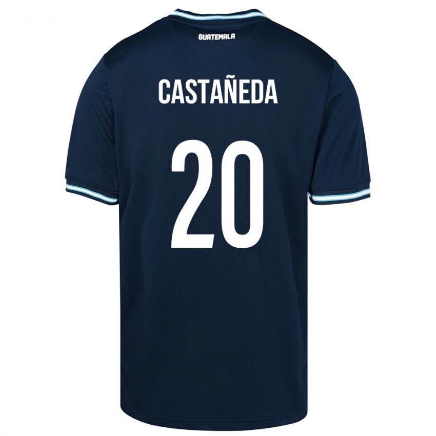 Férfi Guatemala Brayam Castañeda #20 Kék Idegenbeli Jersey 24-26 Mez Póló Ing