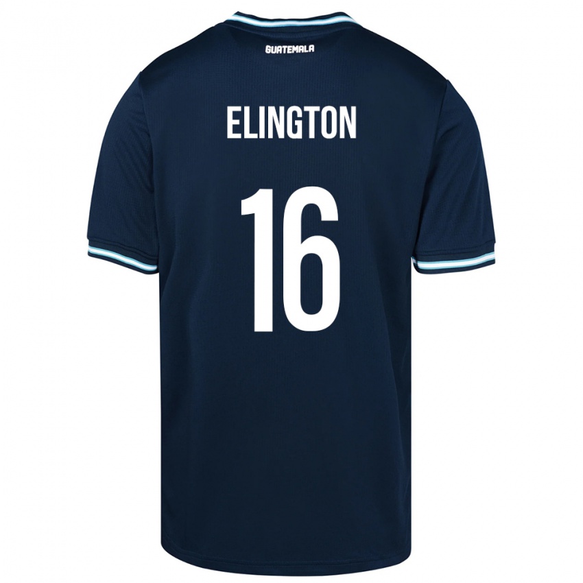 Férfi Guatemala Elvi Elington #16 Kék Idegenbeli Jersey 24-26 Mez Póló Ing