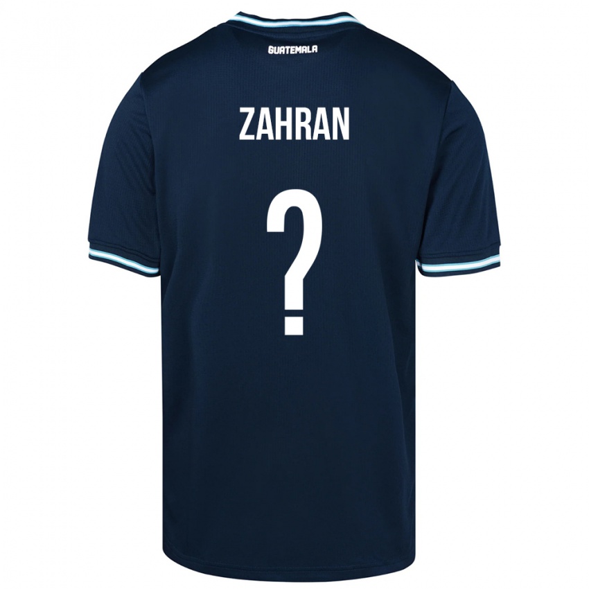 Férfi Guatemala William Zahran #0 Kék Idegenbeli Jersey 24-26 Mez Póló Ing