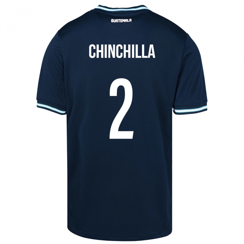 Férfi Guatemala Nicolás Chinchilla #2 Kék Idegenbeli Jersey 24-26 Mez Póló Ing