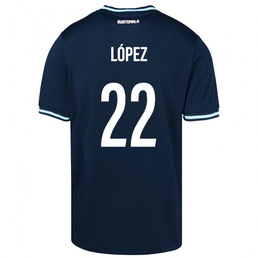 Férfi Guatemala Whitney López #22 Kék Idegenbeli Jersey 24-26 Mez Póló Ing