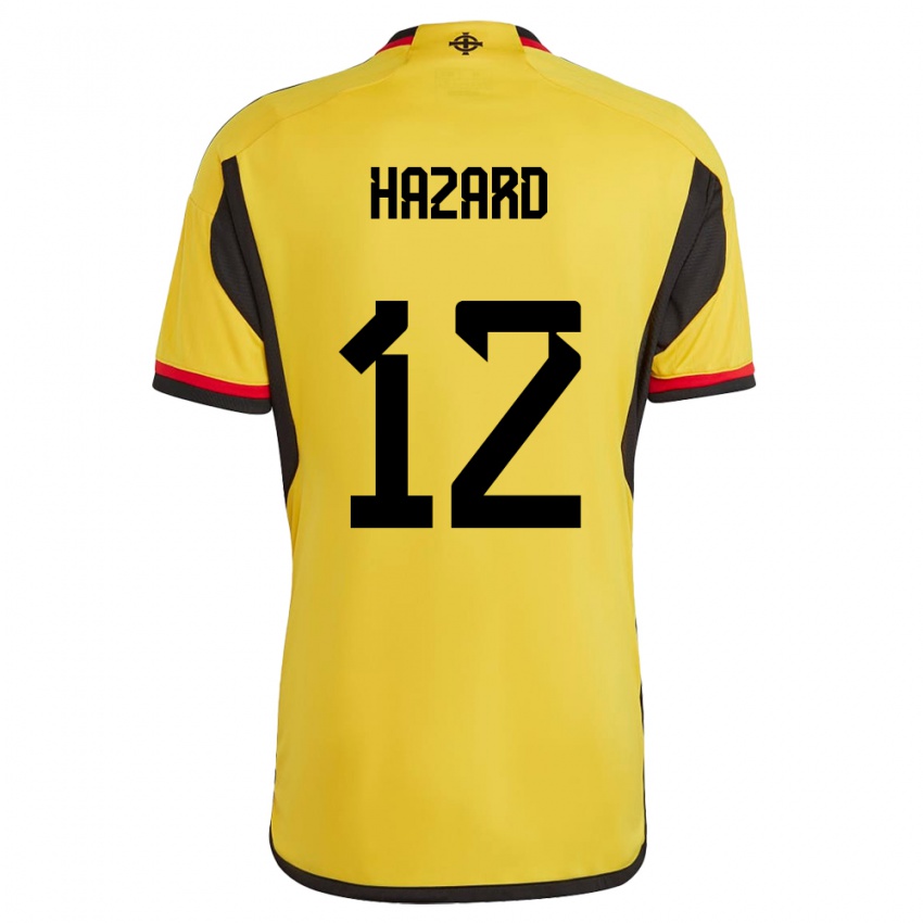 Férfi Észak-Írország Conor Hazard #12 Fehér Idegenbeli Jersey 24-26 Mez Póló Ing