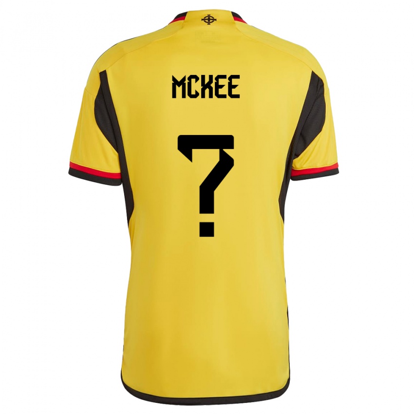 Férfi Észak-Írország Chris Mckee #0 Fehér Idegenbeli Jersey 24-26 Mez Póló Ing