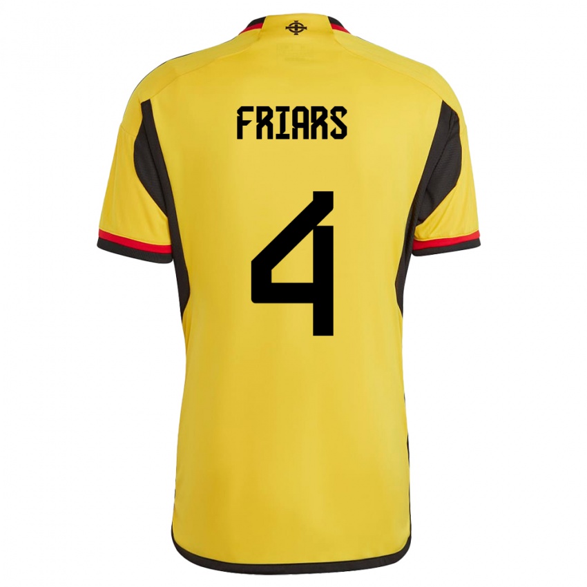 Férfi Észak-Írország Alfie Friars #4 Fehér Idegenbeli Jersey 24-26 Mez Póló Ing