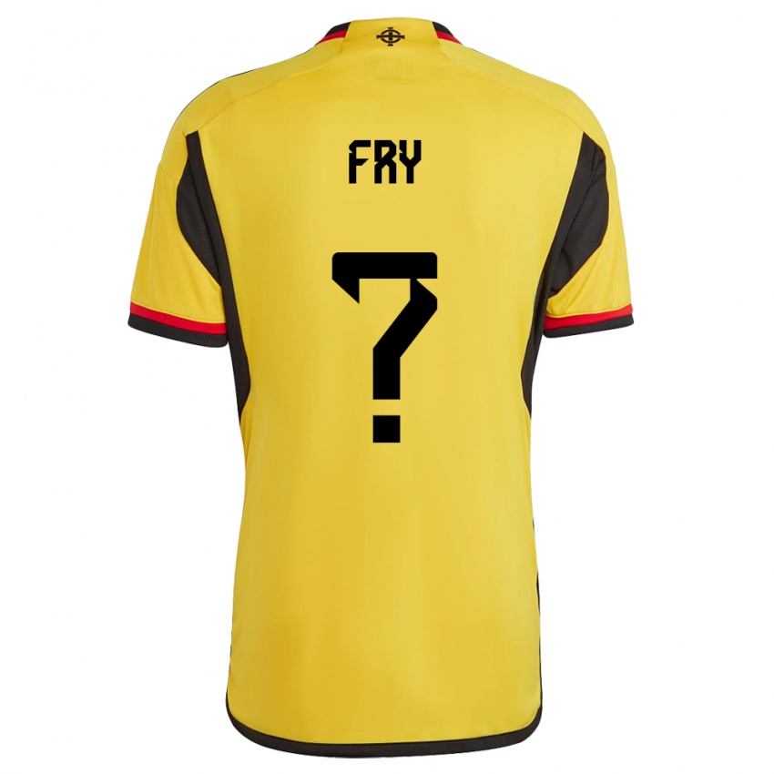 Férfi Észak-Írország Lucas Fry #0 Fehér Idegenbeli Jersey 24-26 Mez Póló Ing