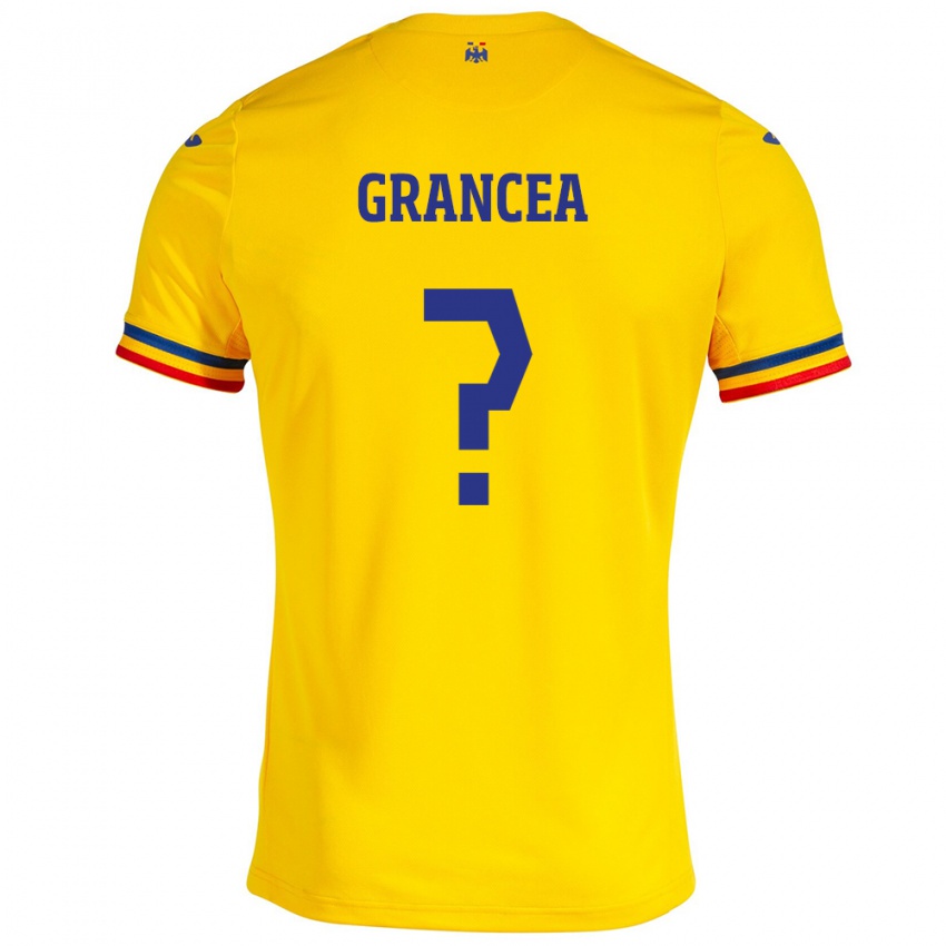 Női Románia Cristian Grancea #0 Sárga Hazai Jersey 24-26 Mez Póló Ing