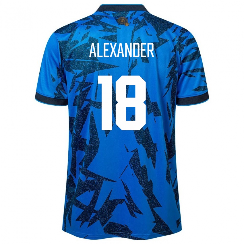 Női Salvador Alexander Aguilar #18 Kék Hazai Jersey 24-26 Mez Póló Ing