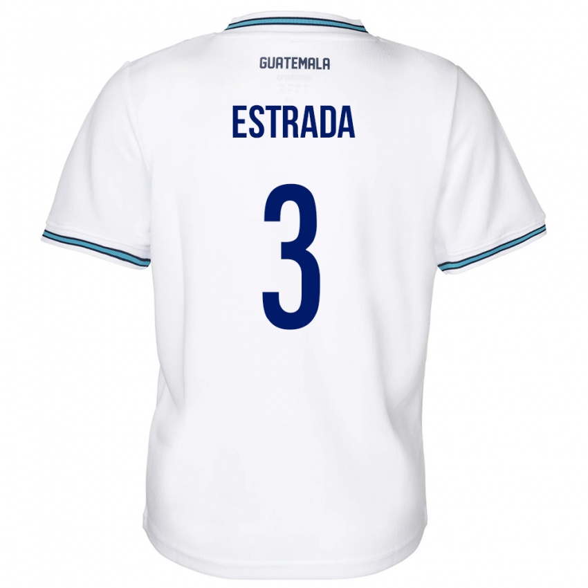 Női Guatemala Carlos Estrada #3 Fehér Hazai Jersey 24-26 Mez Póló Ing