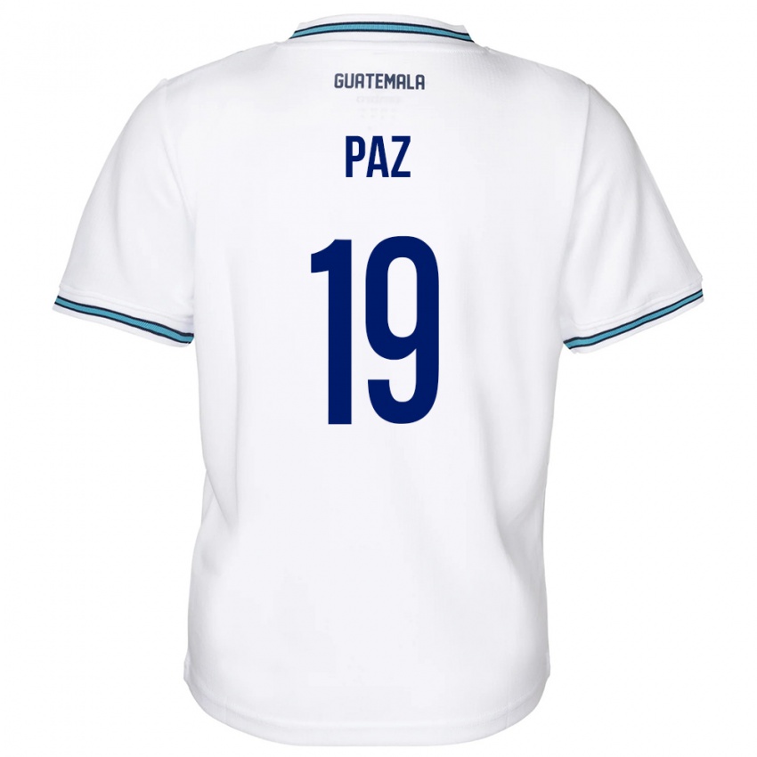 Női Guatemala Vidal Paz #19 Fehér Hazai Jersey 24-26 Mez Póló Ing