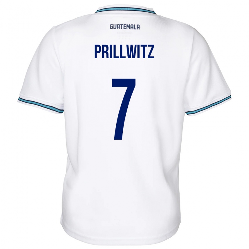 Női Guatemala Héctor Prillwitz #7 Fehér Hazai Jersey 24-26 Mez Póló Ing