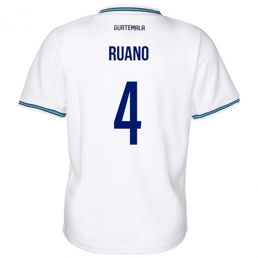 Női Guatemala Michelle Ruano #4 Fehér Hazai Jersey 24-26 Mez Póló Ing