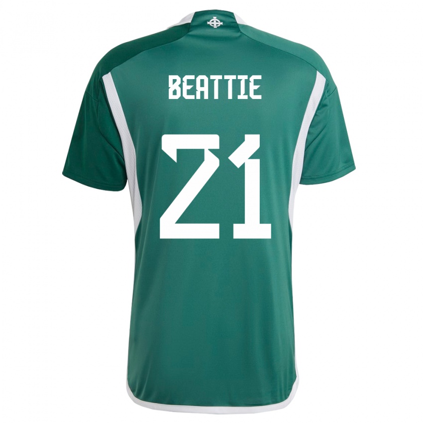 Női Észak-Írország Kerry Beattie #21 Zöld Hazai Jersey 24-26 Mez Póló Ing