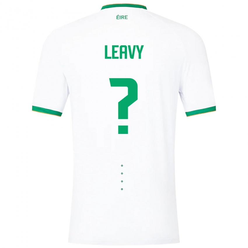 Női Ír-Sziget Kian Leavy #0 Fehér Idegenbeli Jersey 24-26 Mez Póló Ing