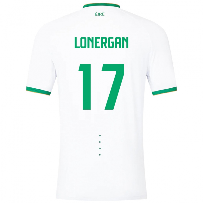 Női Ír-Sziget Tom Lonergan #17 Fehér Idegenbeli Jersey 24-26 Mez Póló Ing