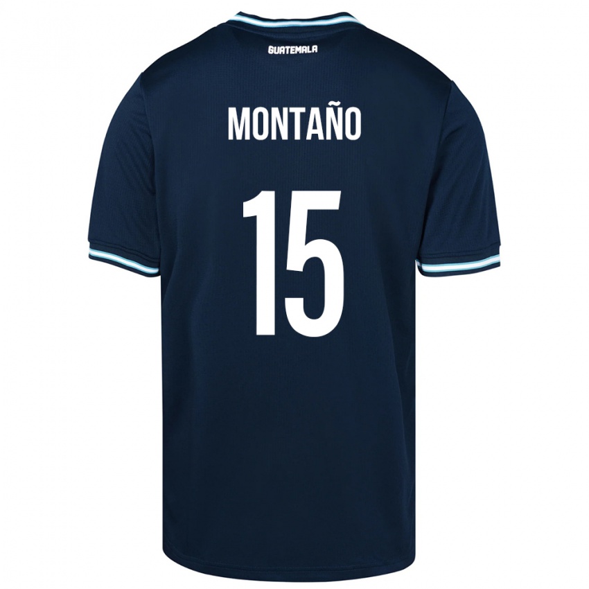 Női Guatemala Figo Montaño #15 Kék Idegenbeli Jersey 24-26 Mez Póló Ing