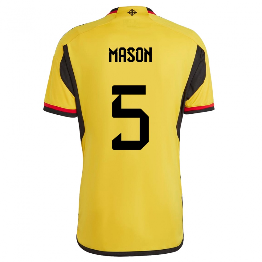 Női Észak-Írország Ellie Mason #5 Fehér Idegenbeli Jersey 24-26 Mez Póló Ing