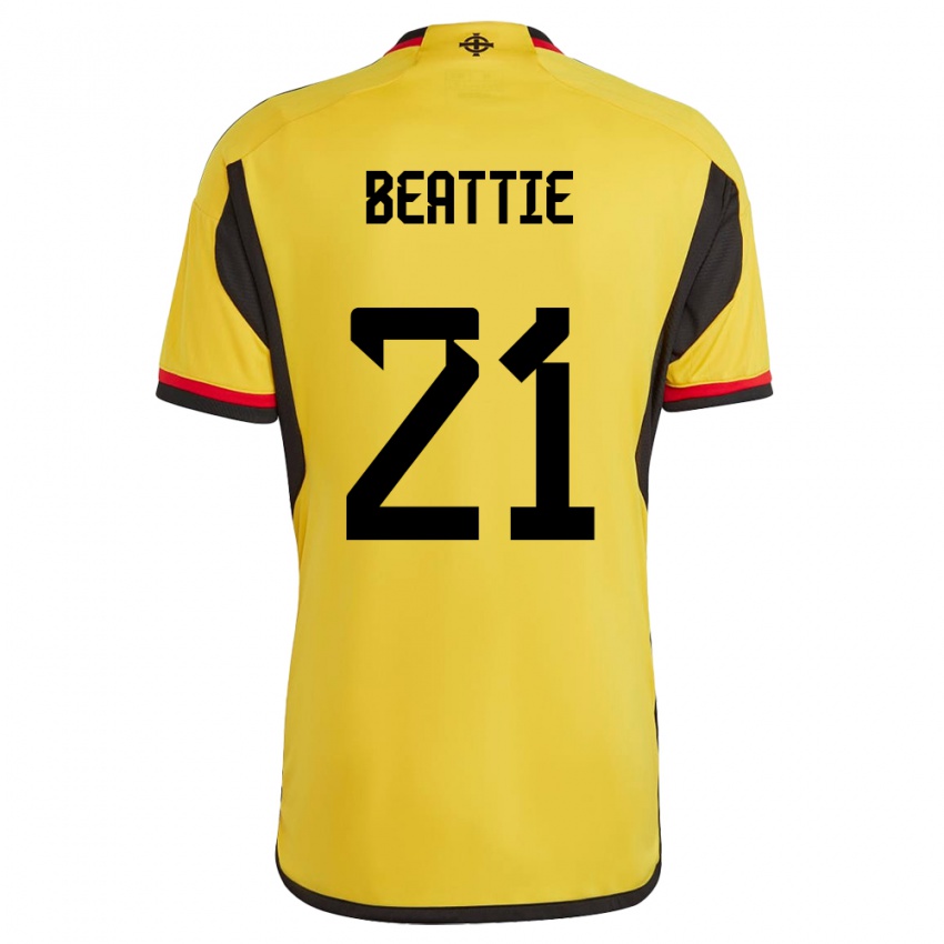 Női Észak-Írország Kerry Beattie #21 Fehér Idegenbeli Jersey 24-26 Mez Póló Ing