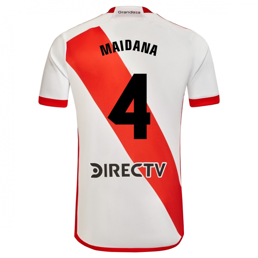 Gyermek Jonatan Maidana #4 Fehér Piros Hazai Jersey 2023/24 Mez Póló Ing