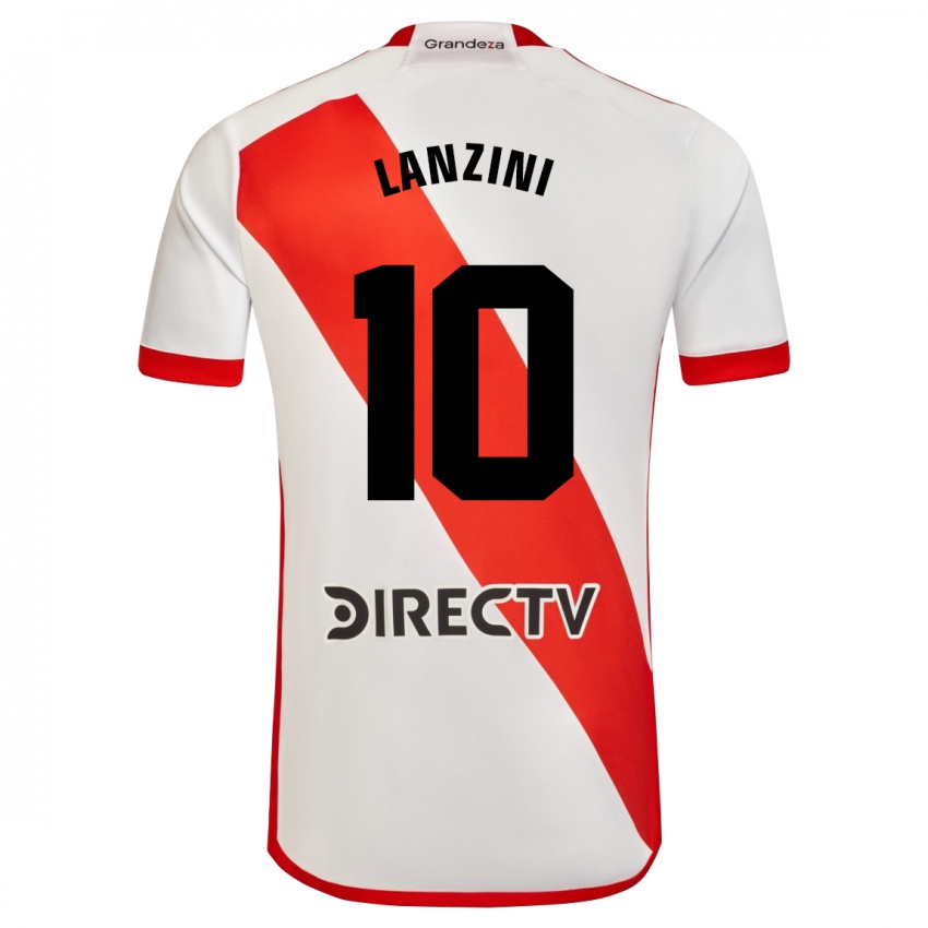 Gyermek Manuel Lanzini #10 Fehér Piros Hazai Jersey 2023/24 Mez Póló Ing