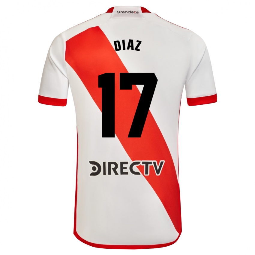 Gyermek Paulo Diaz #17 Fehér Piros Hazai Jersey 2023/24 Mez Póló Ing