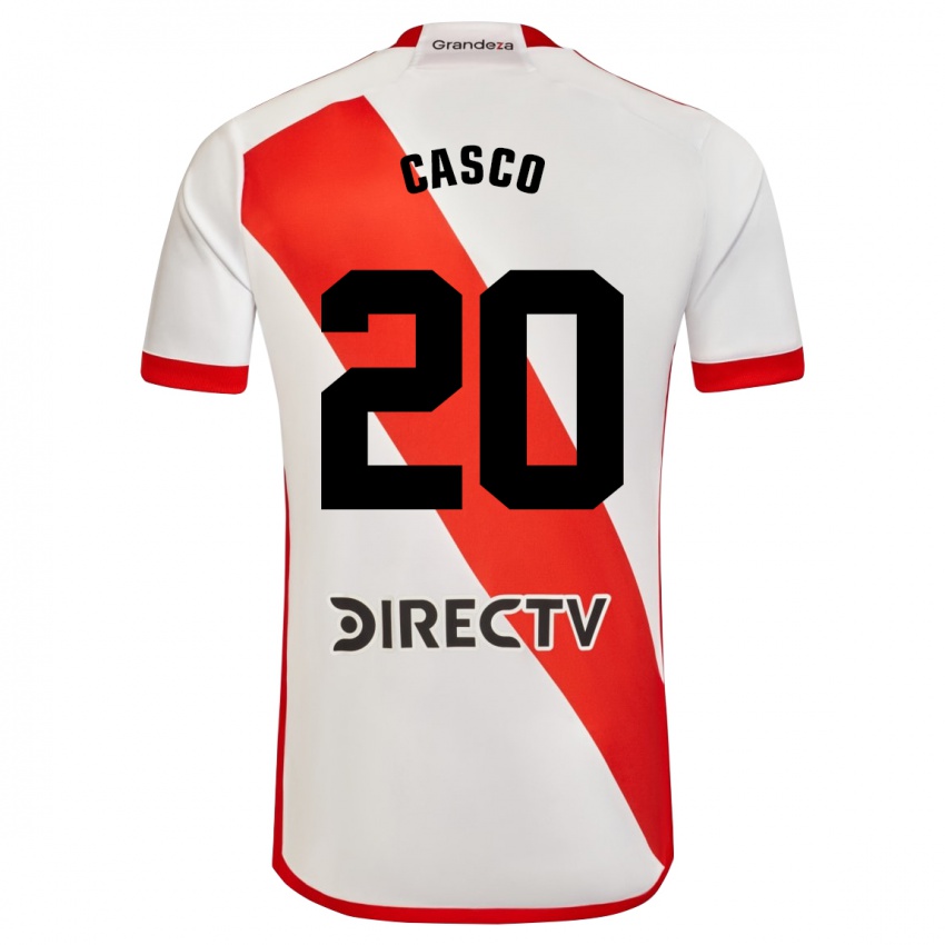 Gyermek Milton Casco #20 Fehér Piros Hazai Jersey 2023/24 Mez Póló Ing