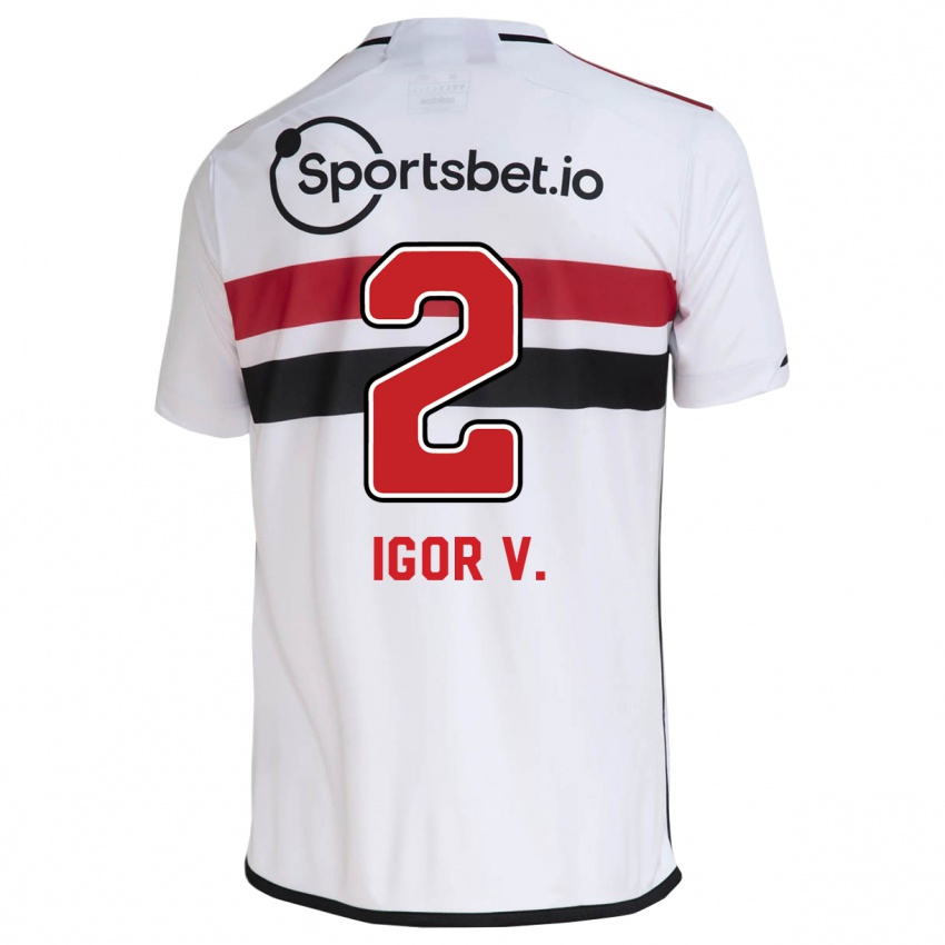 Gyermek Igor Vinicius #2 Fehér Hazai Jersey 2023/24 Mez Póló Ing