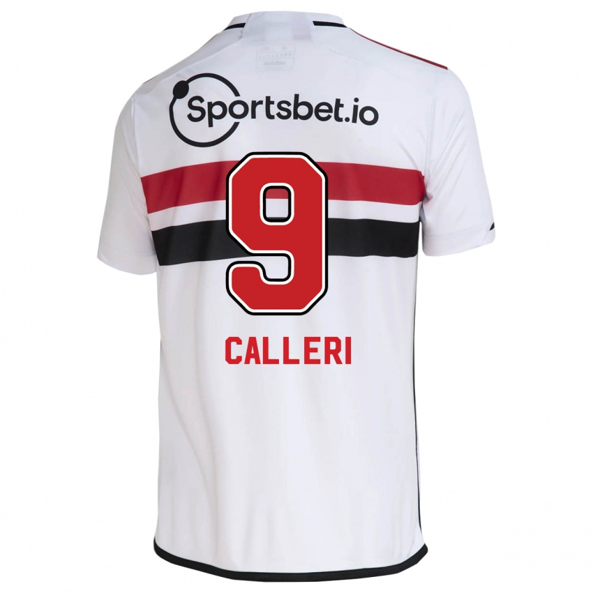 Gyermek Jonathan Calleri #9 Fehér Hazai Jersey 2023/24 Mez Póló Ing