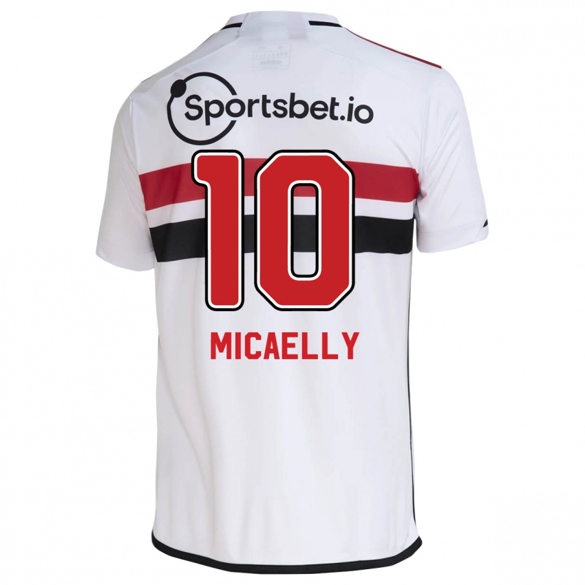 Gyermek Micaelly #10 Fehér Hazai Jersey 2023/24 Mez Póló Ing