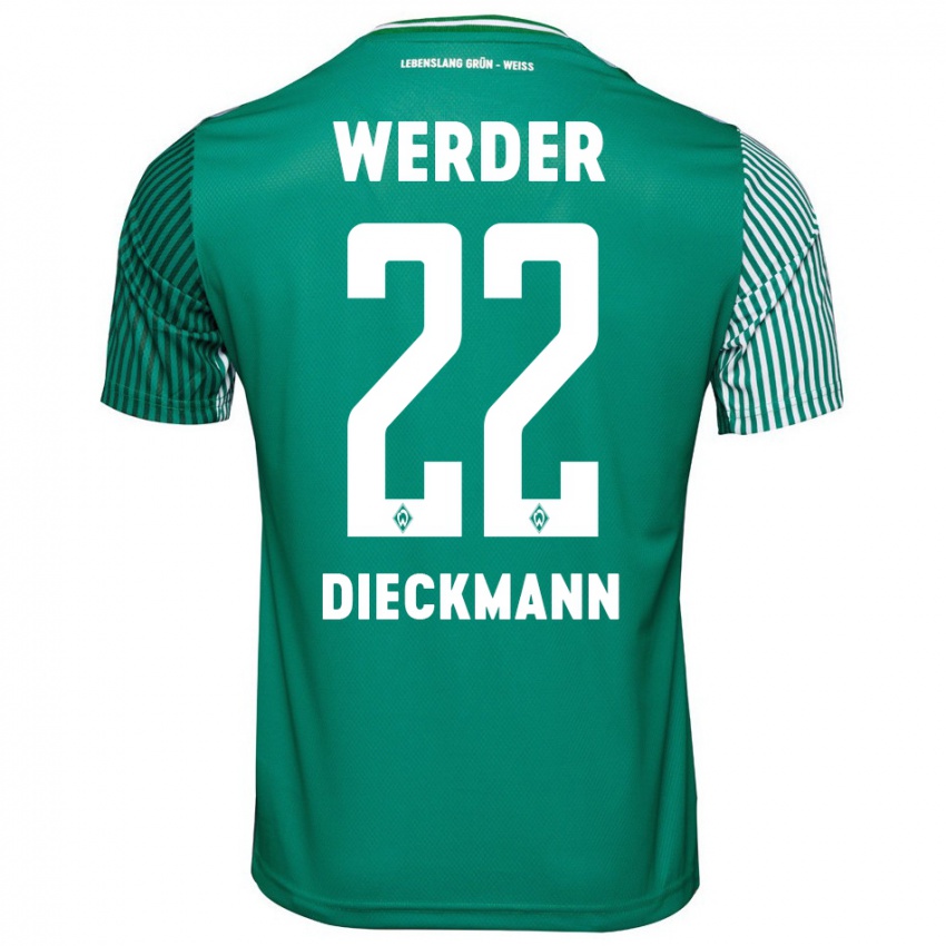 Gyermek Rieke Dieckmann #22 Zöld Hazai Jersey 2023/24 Mez Póló Ing